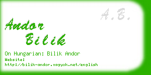 andor bilik business card